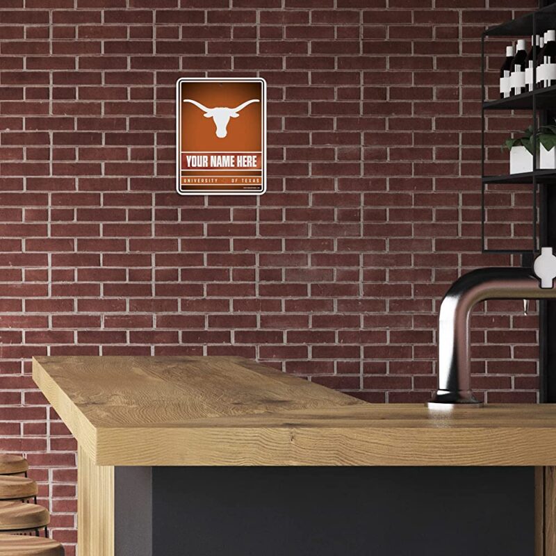 NCAA Texas Longhorns Personalized Custom Metal Parking Sign Wall Decor Indoor Ourdoor 3