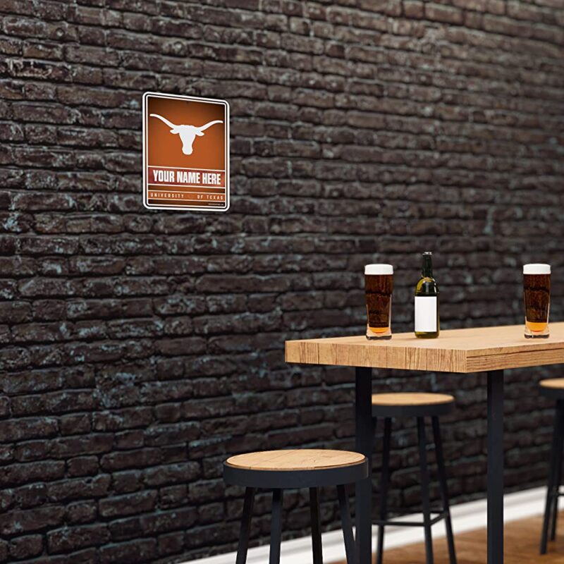 NCAA Texas Longhorns Personalized Custom Metal Parking Sign Wall Decor Indoor Ourdoor 4