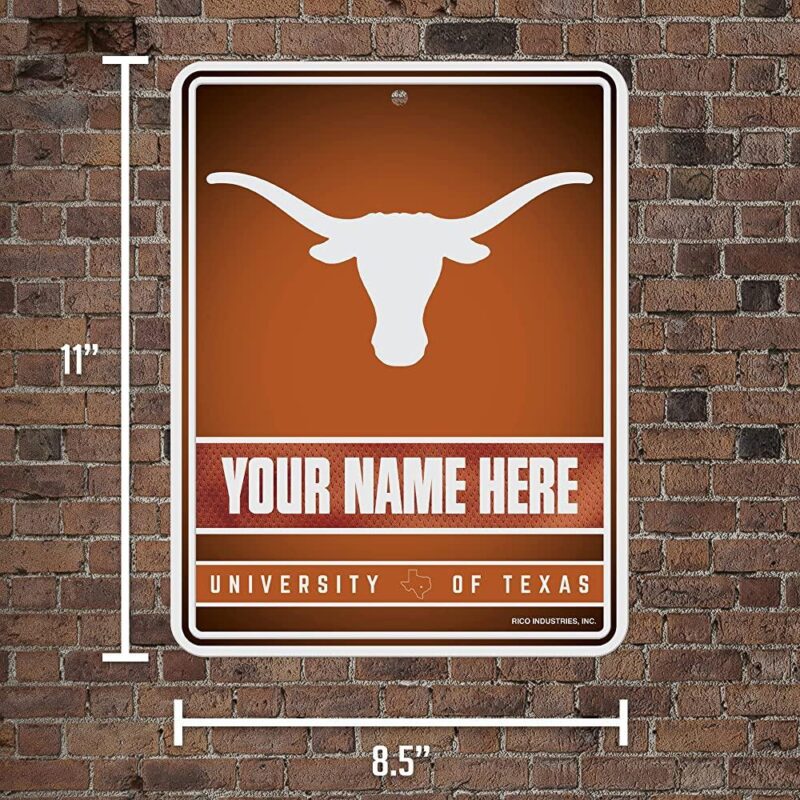 NCAA Texas Longhorns Personalized Custom Metal Parking Sign Wall Decor Indoor Ourdoor 5