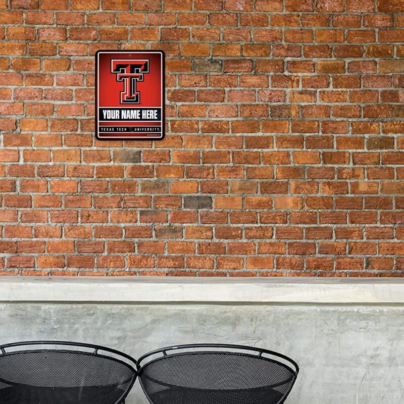 NCAA Texas Tech Red Raiders Personalized Custom Metal Parking Sign Wall Decor Indoor Ourdoor 1