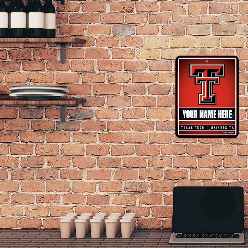 NCAA Texas Tech Red Raiders Personalized Custom Metal Parking Sign Wall Decor Indoor Ourdoor 2