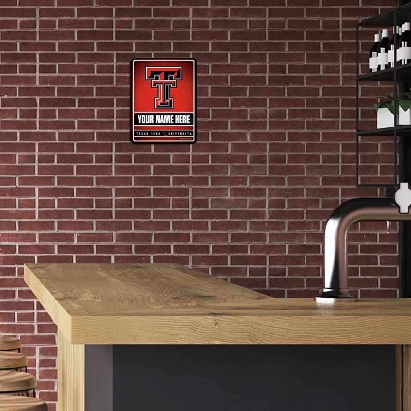 NCAA Texas Tech Red Raiders Personalized Custom Metal Parking Sign Wall Decor Indoor Ourdoor 3