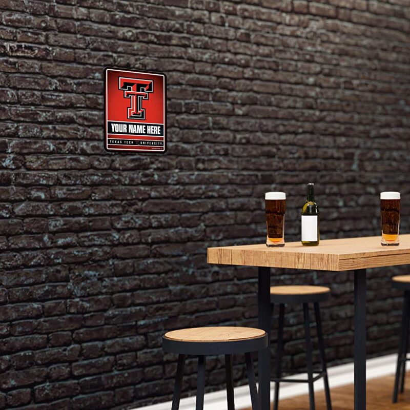 NCAA Texas Tech Red Raiders Personalized Custom Metal Parking Sign Wall Decor Indoor Ourdoor 4