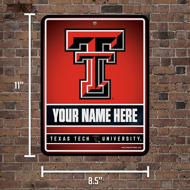 NCAA Texas Tech Red Raiders Personalized Custom Metal Parking Sign Wall Decor Indoor Ourdoor 5
