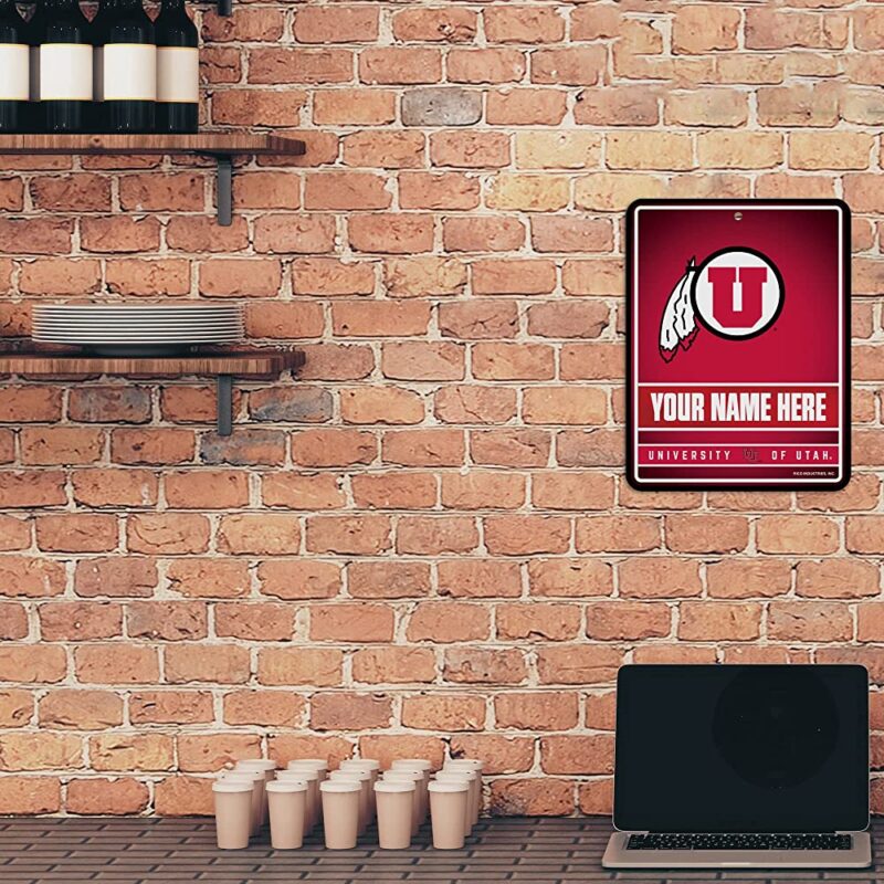 NCAA Utah Utes Personalized Custom Metal Parking Sign Wall Decor Indoor Ourdoor 2