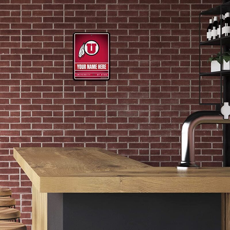 NCAA Utah Utes Personalized Custom Metal Parking Sign Wall Decor Indoor Ourdoor 3