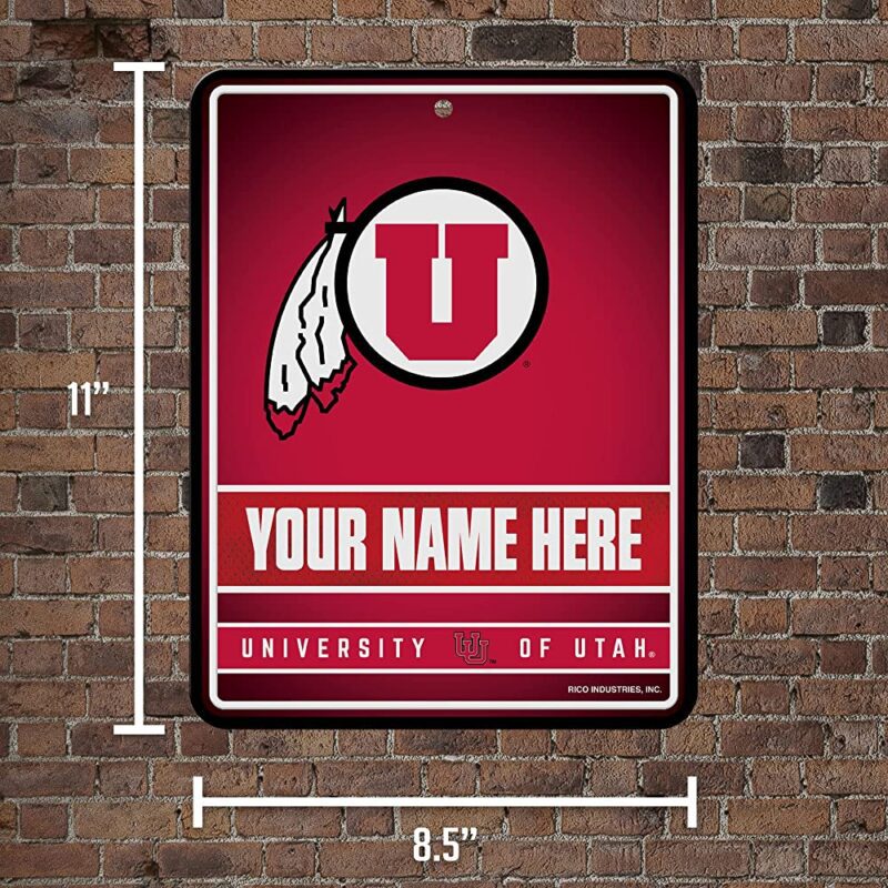 NCAA Utah Utes Personalized Custom Metal Parking Sign Wall Decor Indoor Ourdoor 5