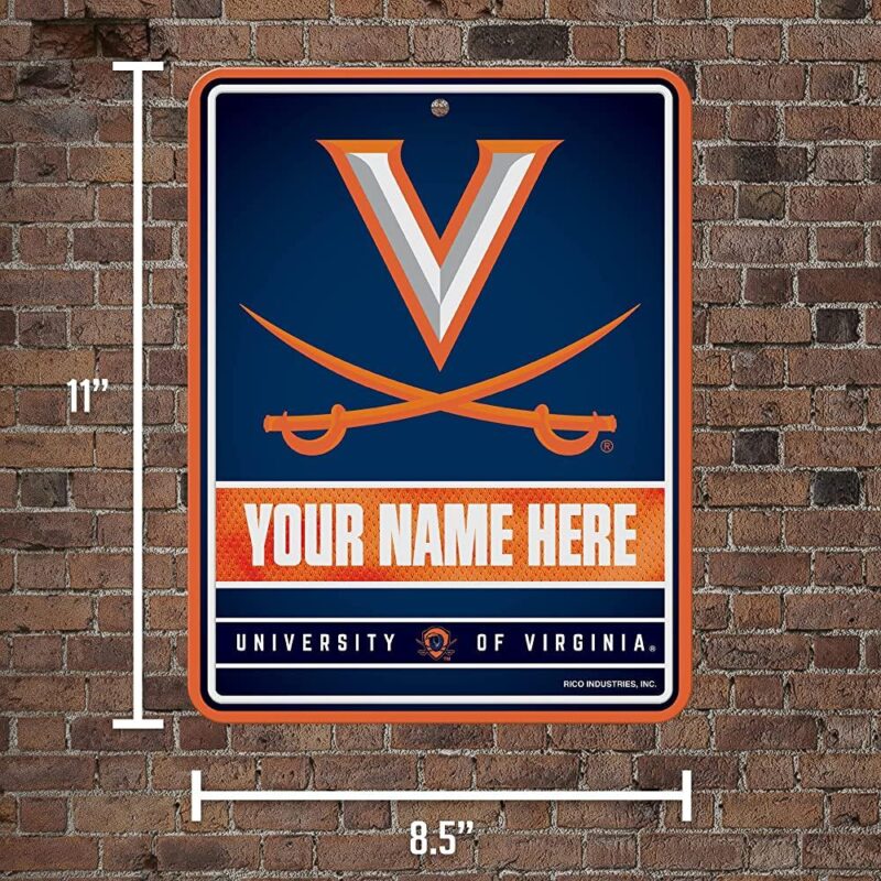 NCAA Virginia Cavaliers Personalized Custom Metal Parking Sign Wall Decor Indoor Ourdoor 5