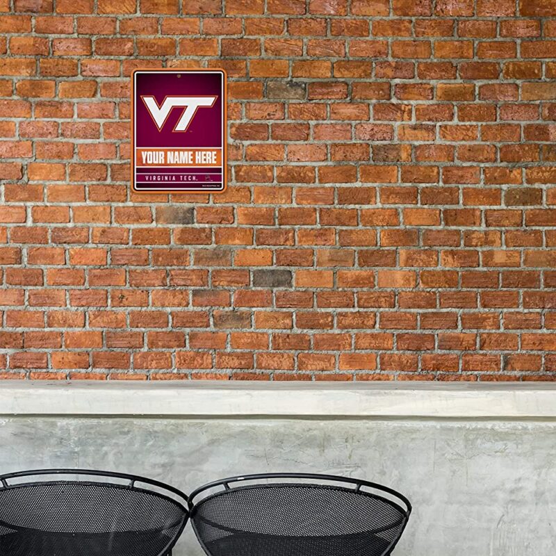 NCAA Virginia Tech Hokies Personalized Custom Metal Parking Sign Wall Decor Indoor Ourdoor 1