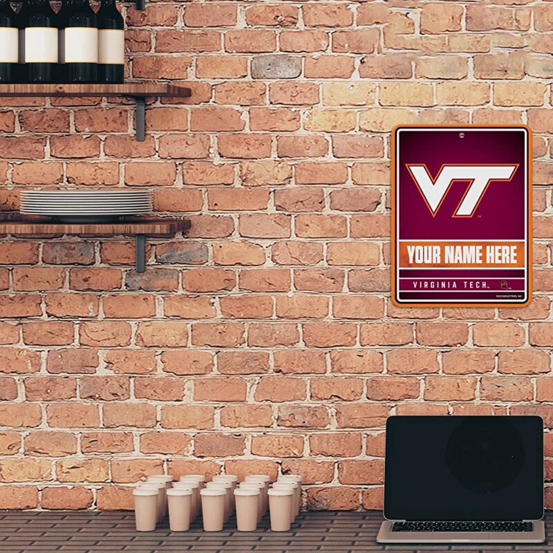NCAA Virginia Tech Hokies Personalized Custom Metal Parking Sign Wall Decor Indoor Ourdoor 2