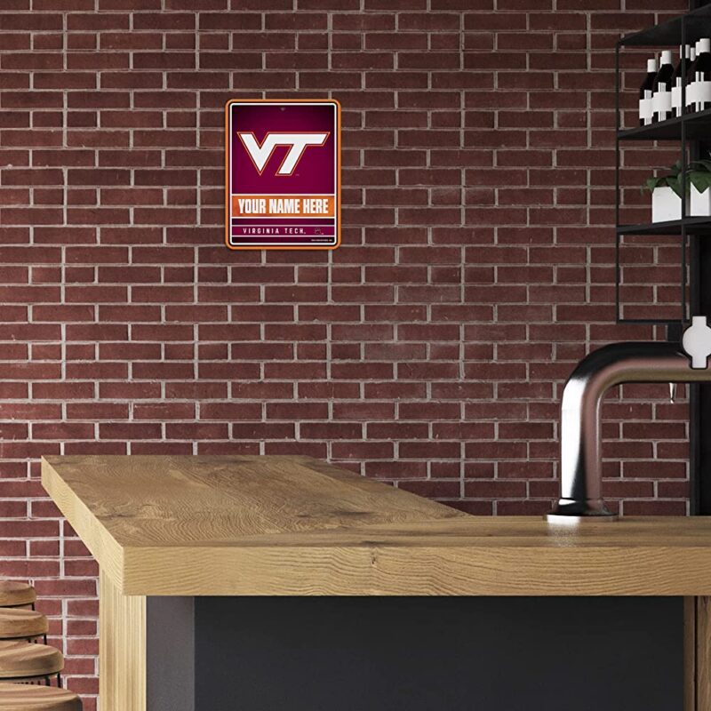 NCAA Virginia Tech Hokies Personalized Custom Metal Parking Sign Wall Decor Indoor Ourdoor 3