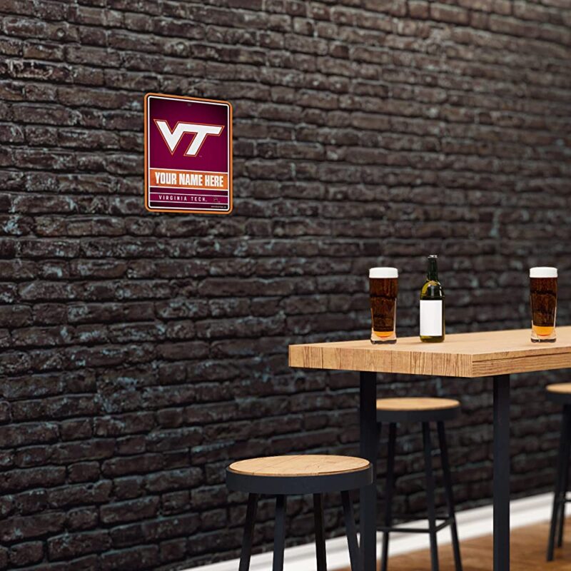 NCAA Virginia Tech Hokies Personalized Custom Metal Parking Sign Wall Decor Indoor Ourdoor 4