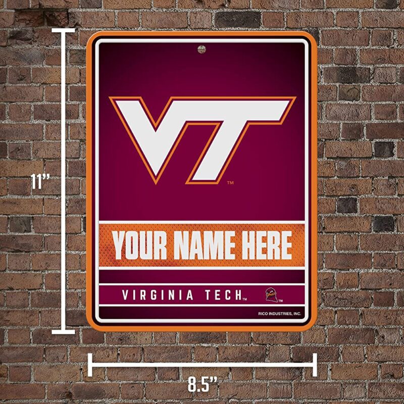 NCAA Virginia Tech Hokies Personalized Custom Metal Parking Sign Wall Decor Indoor Ourdoor 5