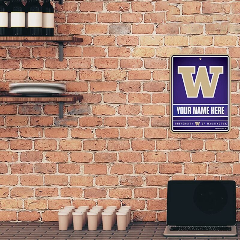 NCAA Washington Huskies Personalized Custom Metal Parking Sign Wall Decor Indoor Ourdoor 2