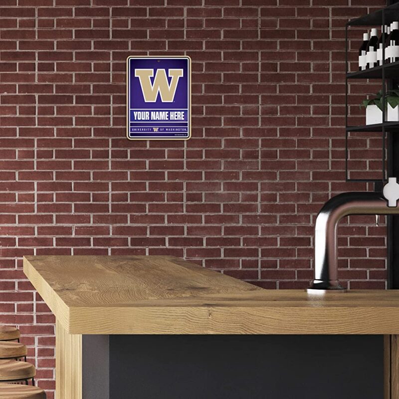 NCAA Washington Huskies Personalized Custom Metal Parking Sign Wall Decor Indoor Ourdoor 3