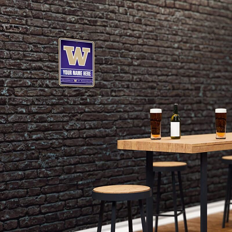 NCAA Washington Huskies Personalized Custom Metal Parking Sign Wall Decor Indoor Ourdoor 4