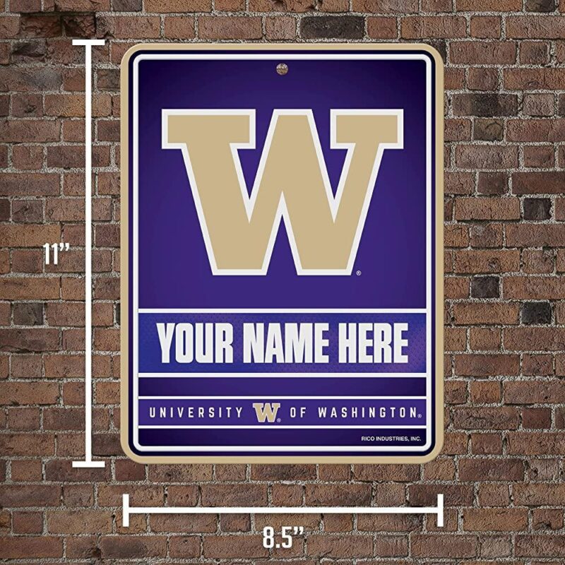NCAA Washington Huskies Personalized Custom Metal Parking Sign Wall Decor Indoor Ourdoor 5