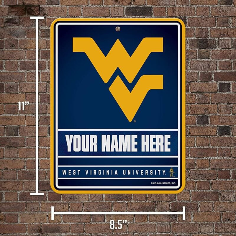 NCAA West Virginia Mountaineers Personalized Custom Metal Parking Sign Wall Decor Indoor Ourdoor 5