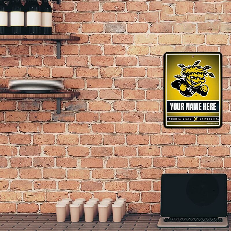 NCAA Wichita State Shockers Personalized Custom Metal Parking Sign Wall Decor Indoor Ourdoor 2