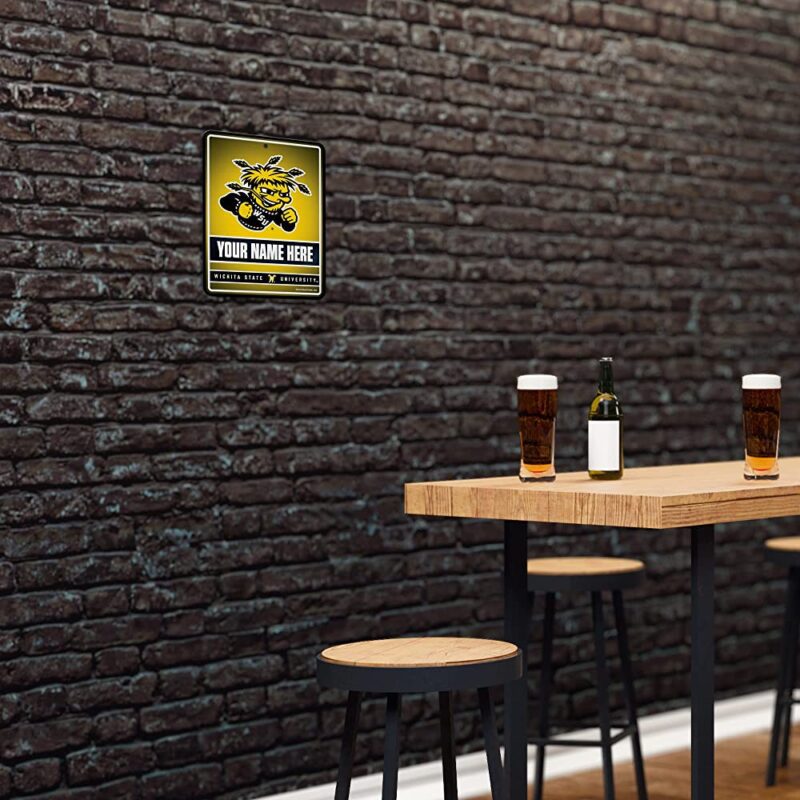 NCAA Wichita State Shockers Personalized Custom Metal Parking Sign Wall Decor Indoor Ourdoor 4