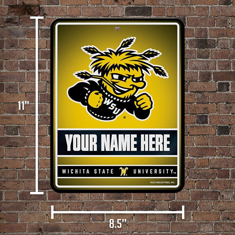 NCAA Wichita State Shockers Personalized Custom Metal Parking Sign Wall Decor Indoor Ourdoor 5