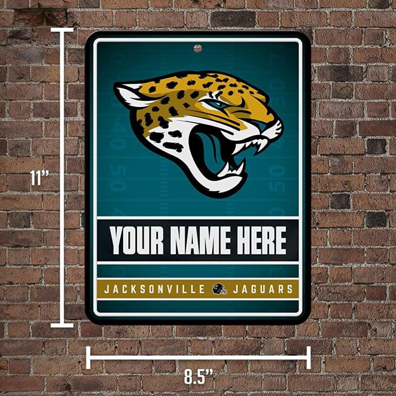 NFL Jacksonville Jaguars Personalized Custom Metal Parking Sign Wall Decor Indoor Ourdoor 5