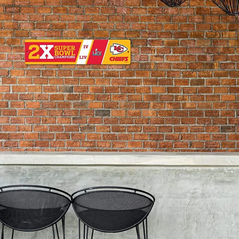 NFL Kansas City Chiefs Metal Street Sign 2X Multi Champions 1