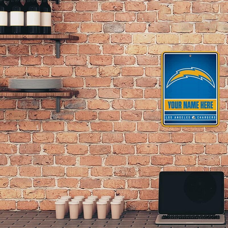 NFL Los Angeles Chargers Personalized Custom Metal Parking Sign Wall Decor Indoor Ourdoor 2