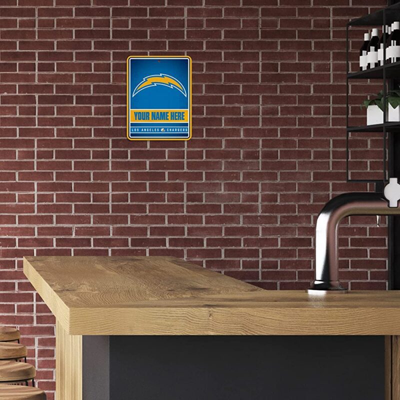 NFL Los Angeles Chargers Personalized Custom Metal Parking Sign Wall Decor Indoor Ourdoor 3