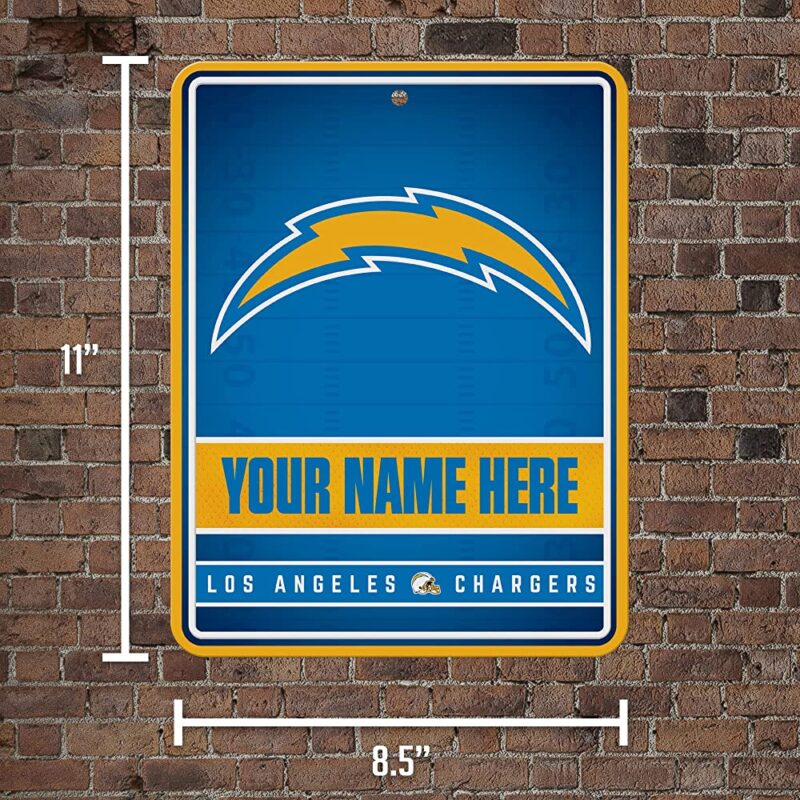 NFL Los Angeles Chargers Personalized Custom Metal Parking Sign Wall Decor Indoor Ourdoor 5