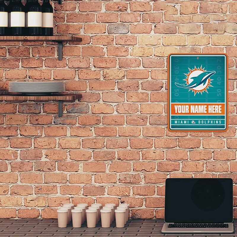 NFL Miami Dolphins Personalized Custom Metal Parking Sign Wall Decor Indoor Ourdoor 2