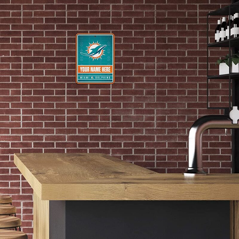 NFL Miami Dolphins Personalized Custom Metal Parking Sign Wall Decor Indoor Ourdoor 3