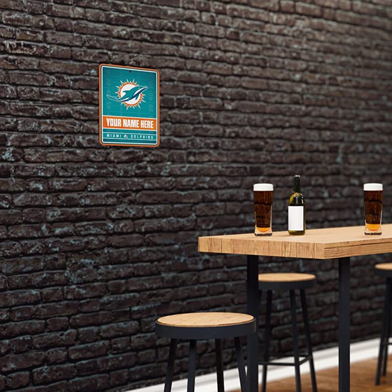 NFL Miami Dolphins Personalized Custom Metal Parking Sign Wall Decor Indoor Ourdoor 4