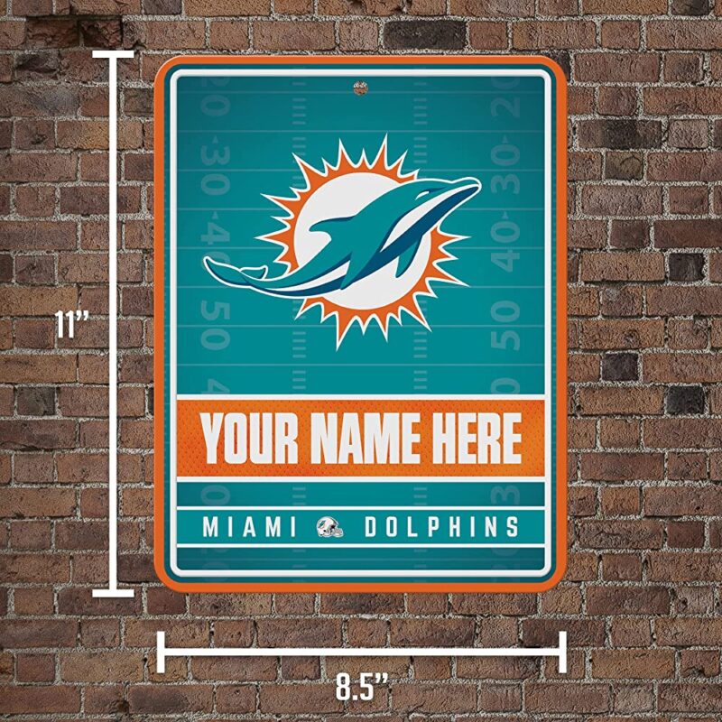 NFL Miami Dolphins Personalized Custom Metal Parking Sign Wall Decor Indoor Ourdoor 5