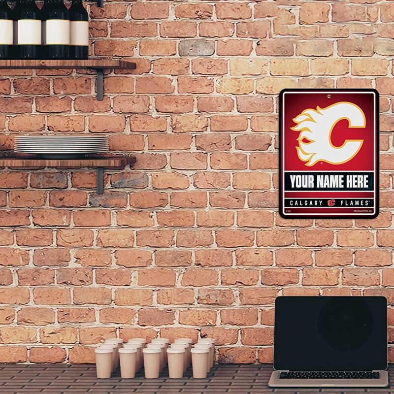 NHL Calgary Flames Personalized Custom Metal Parking Sign Wall Decor Indoor Ourdoor 3