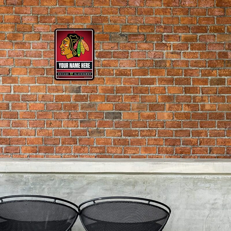 NHL Chicago Blackhawks Personalized Custom Metal Parking Sign Wall Decor Indoor Ourdoor 1