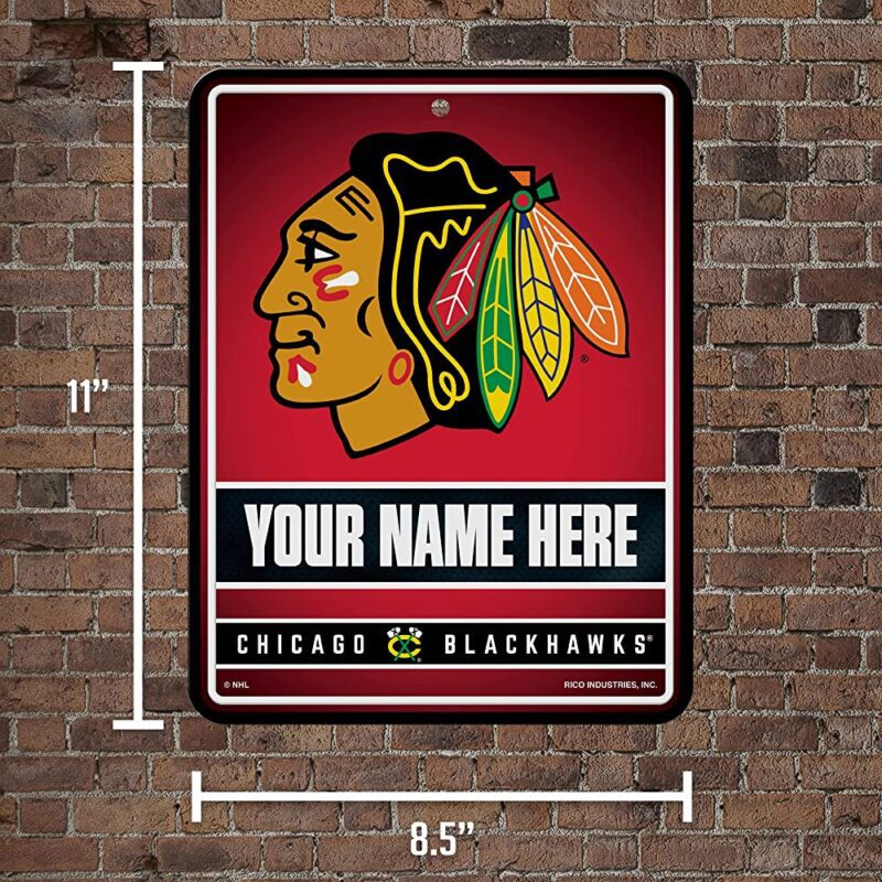 NHL Chicago Blackhawks Personalized Custom Metal Parking Sign Wall Decor Indoor Ourdoor 2