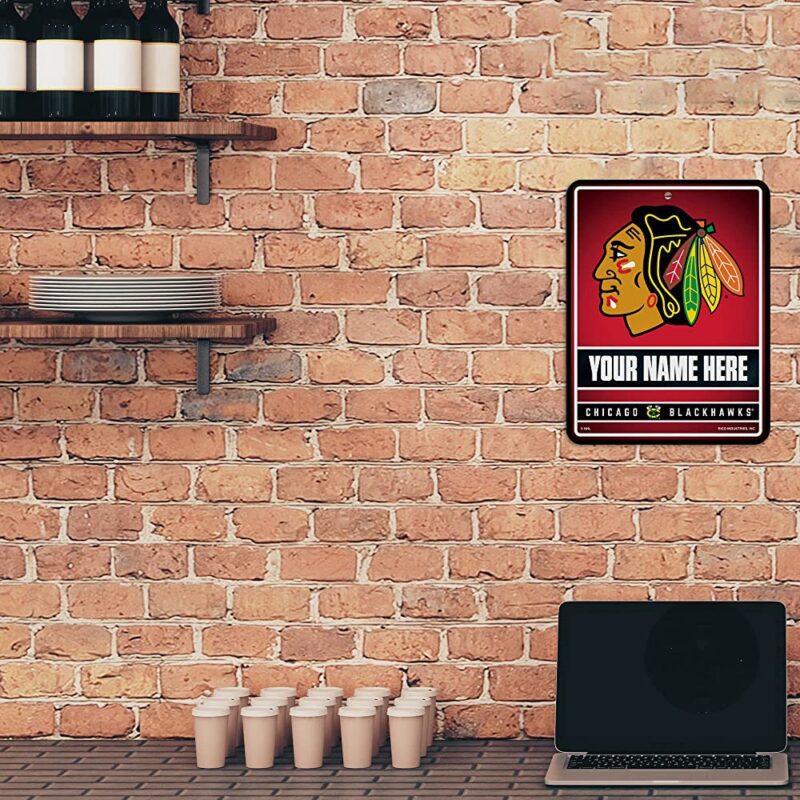 NHL Chicago Blackhawks Personalized Custom Metal Parking Sign Wall Decor Indoor Ourdoor 3
