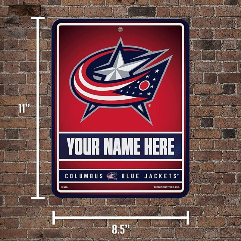 NHL Columbus Blue Jackets Personalized Custom Metal Parking Sign Wall Decor Indoor Ourdoor 2