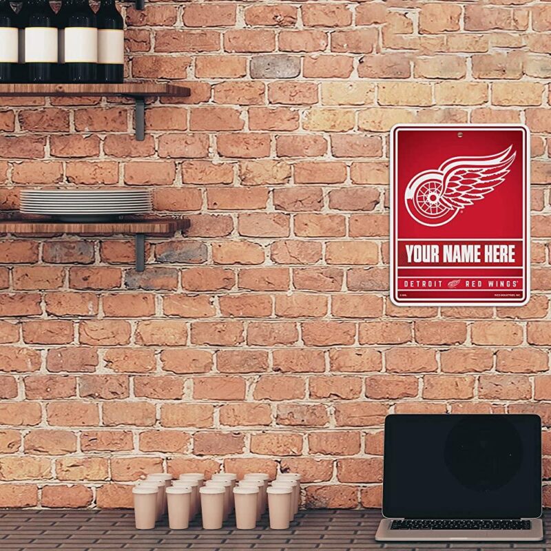 NHL Detroit Red Wings Personalized Custom Metal Parking Sign Wall Decor Indoor Ourdoor 3