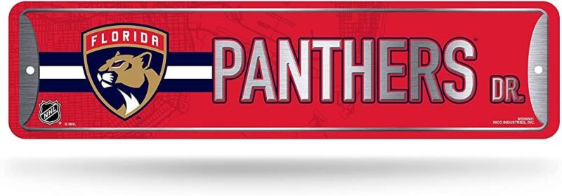 NHL Florida Panthers Home Decor Metal Street Sign