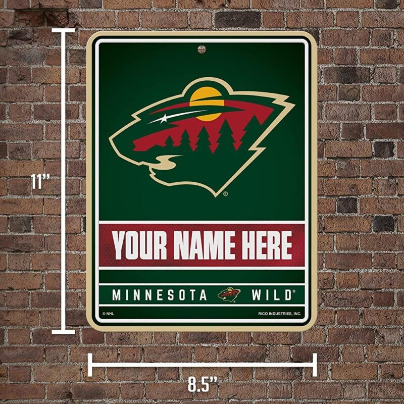 NHL Minnesota Wild Personalized Custom Metal Parking Sign Wall Decor Indoor Ourdoor 2