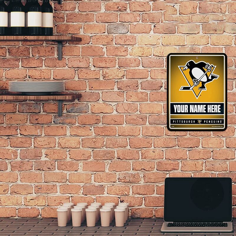 NHL Pittsburgh Penguins Personalized Custom Metal Parking Sign Wall Decor Indoor Ourdoor 3