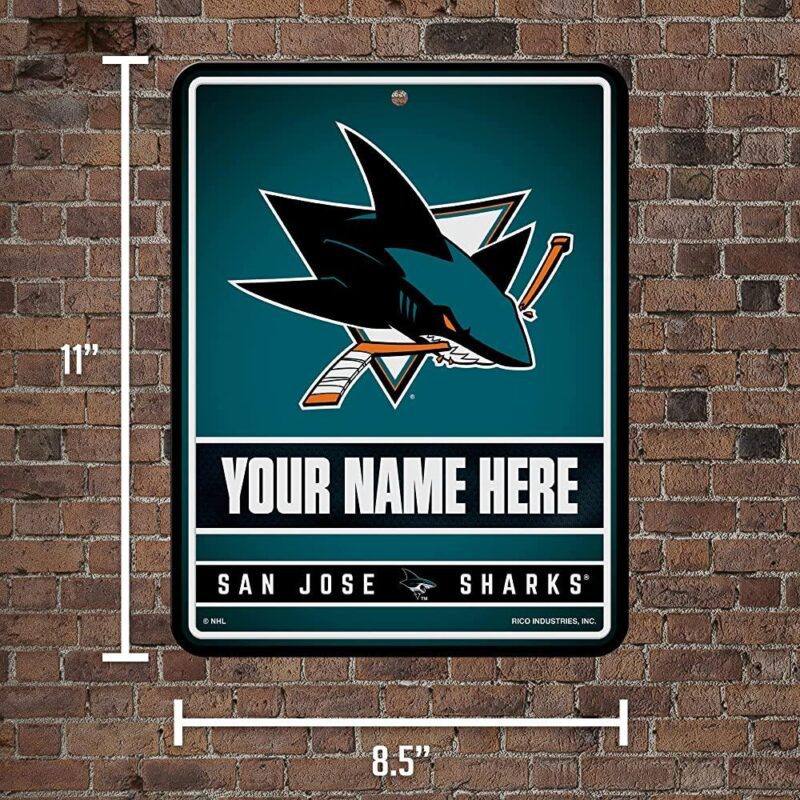 NHL San Jose Sharks Personalized Custom Metal Parking Sign Wall Decor Indoor Ourdoor 2