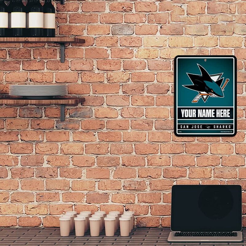 NHL San Jose Sharks Personalized Custom Metal Parking Sign Wall Decor Indoor Ourdoor 3