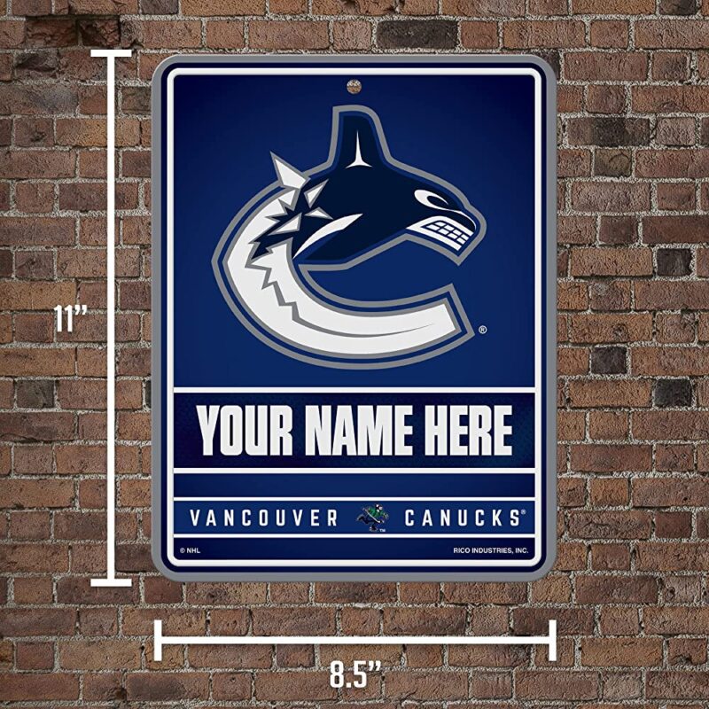 NHL Vancouver Canucks Personalized Custom Metal Parking Sign Wall Decor Indoor Ourdoor 2