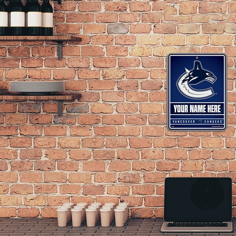 NHL Vancouver Canucks Personalized Custom Metal Parking Sign Wall Decor Indoor Ourdoor 3