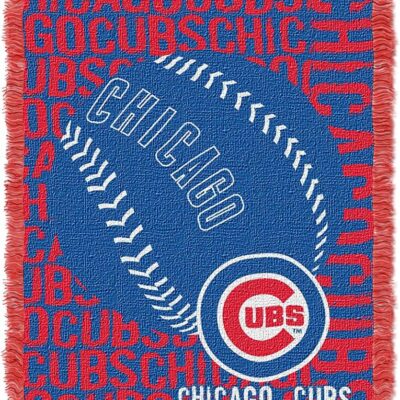 Northwest MLB Chicago Cubs Woven Jacquard Throw Blanket Double Play