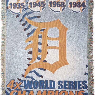 Northwest MLB Detroit Tigers Woven Tapestry Throw Blanket Commemorative