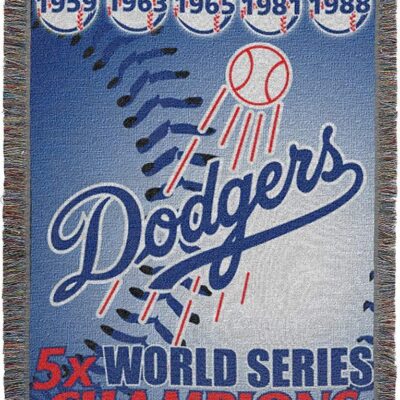 Northwest MLB Los Angeles Dodgers Woven Tapestry Throw Blanket Commemorative